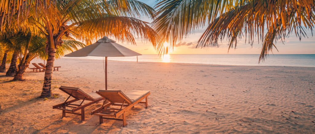 Beautiful tropical sunset scenery